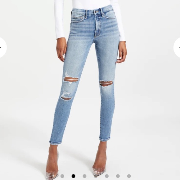 Good American Good Legs Distressed Skinny Jeans - Picture 1 of 9